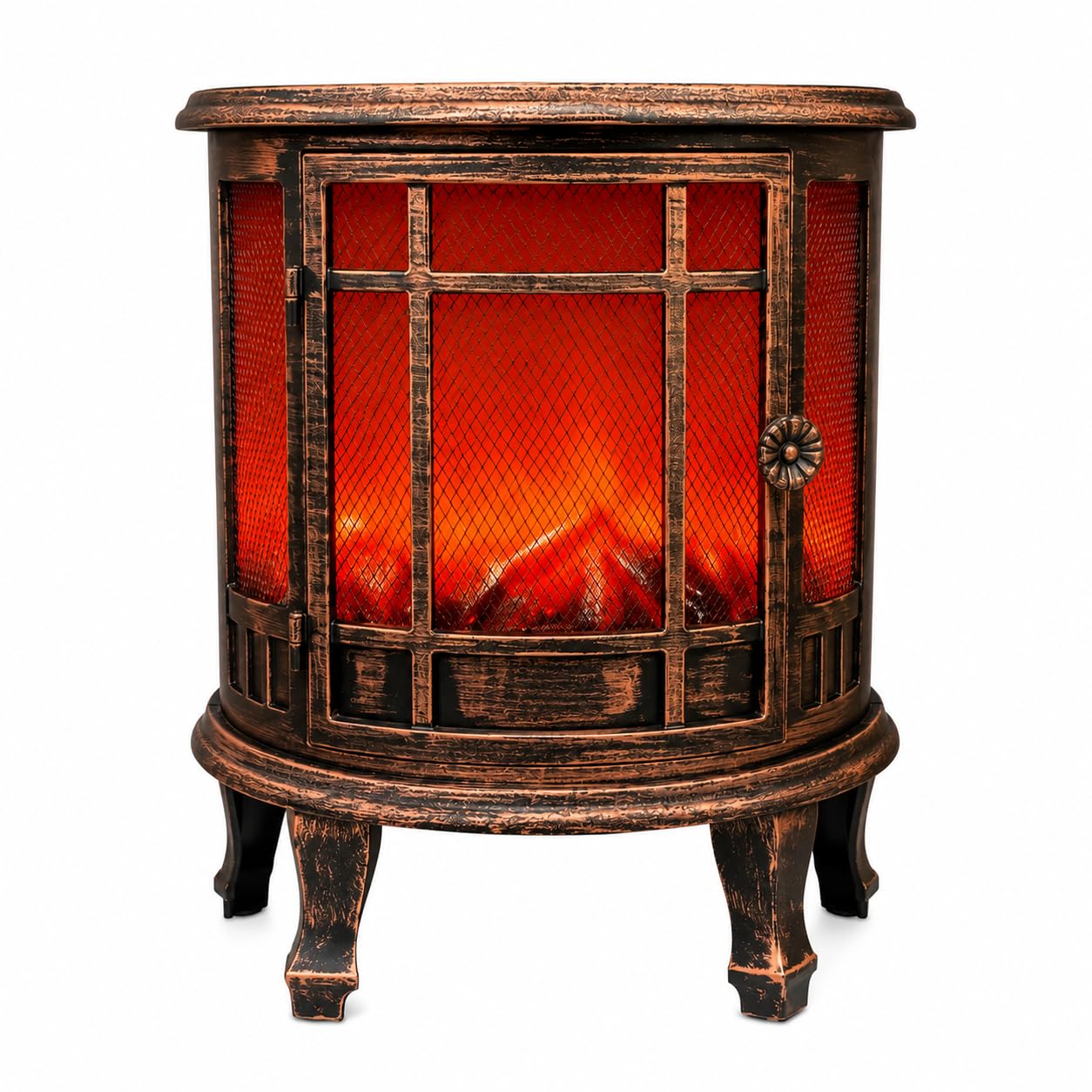 Uptrix Decorative Fireplace Lamp with Realistic Ember Flame Effect Antique Finish Tabletop Decor Light for Living Room.-image-6