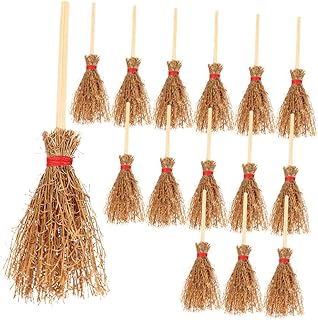 MAGICLULU Mini Vassoura Jóias Acessórios Brinquedos De Mesa Topper Decoração De Vassoura De Madeira Bruxa Cosplay Vassouras Mini Vassouras Decorações Simulado Adereços De Vassoura Adereços