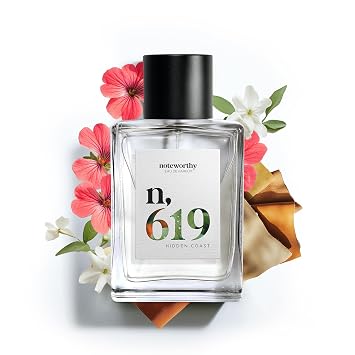 Noteworthy n,619 Hidden Coast Eau De Parfum Juniper, Geranium, Suede | Warm Woody Amber Fragrance with Aromatic Citrus Notes for Any Occasion | Long-lasting Unisex Perfume for Women & Men 100ml