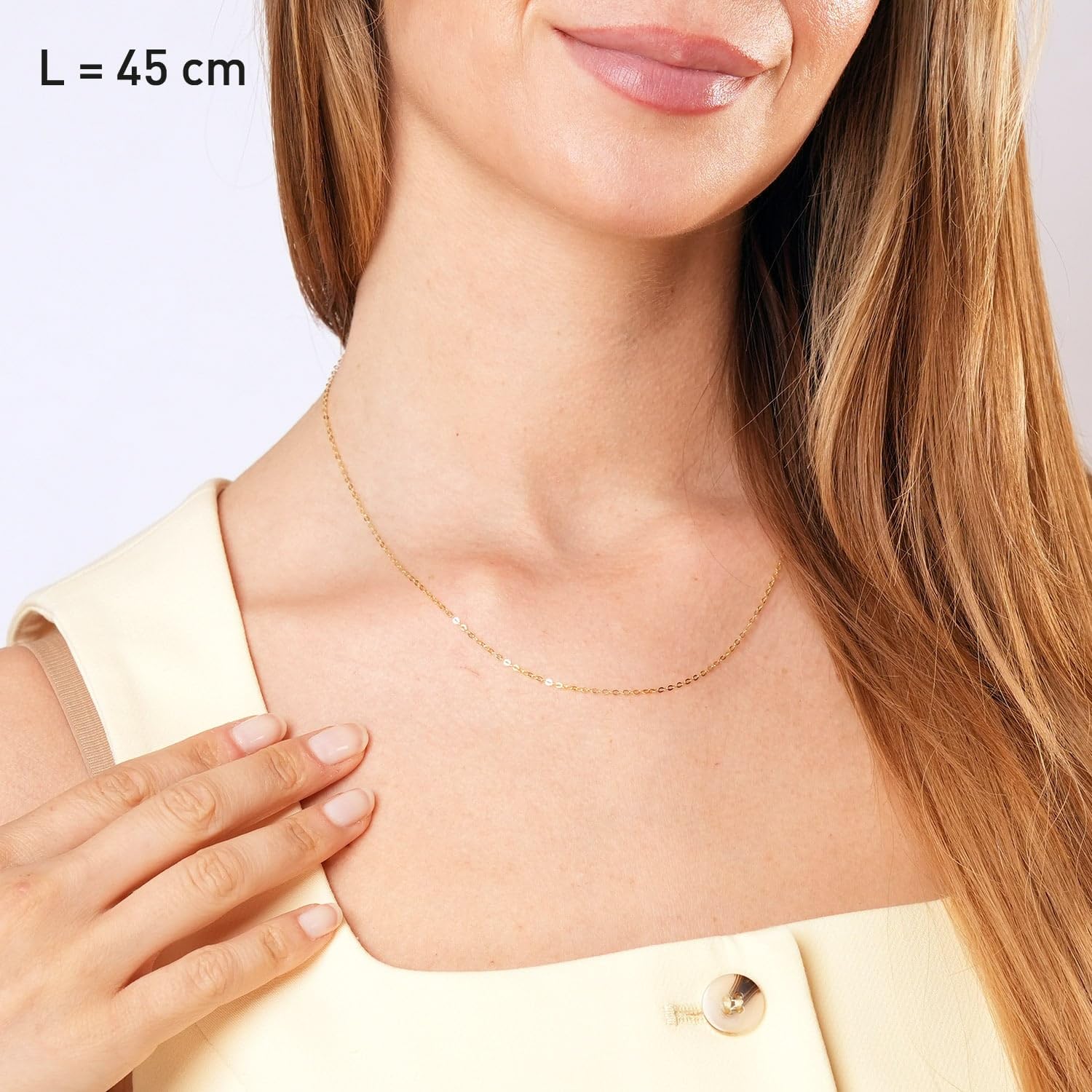 trendor Halskette 585 Gold 14K Ankerkette 4-seitig diamantiert 1,0 mm 31204