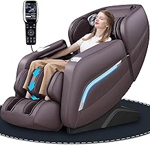 iRest A306 Massage Chair, Full Body Zero Gravity Recliner with AI Voice Control, SL Track, Bluetooth, Yoga Stretching, Foot Rollers, Airbags, Arm Rest, Cushion Availability, Heating Brown