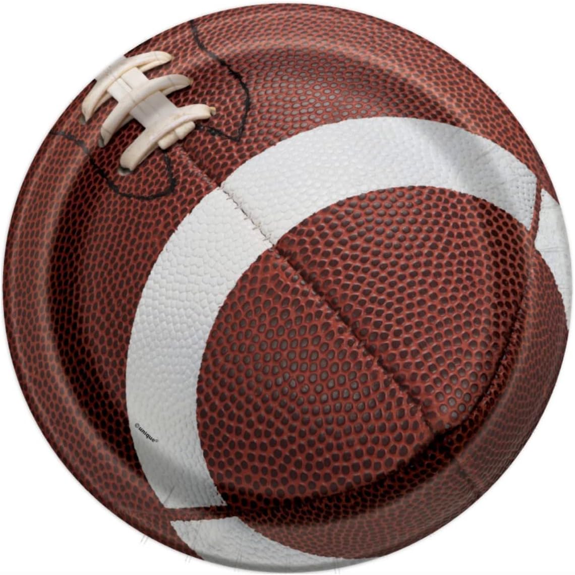 Multicolor Football Fiesta Paper Round Dinner Plates - 9" (8 Count), Durable & Eye-catching Design - Perfect For Game Day Celebrations & Sports-Themed Parties