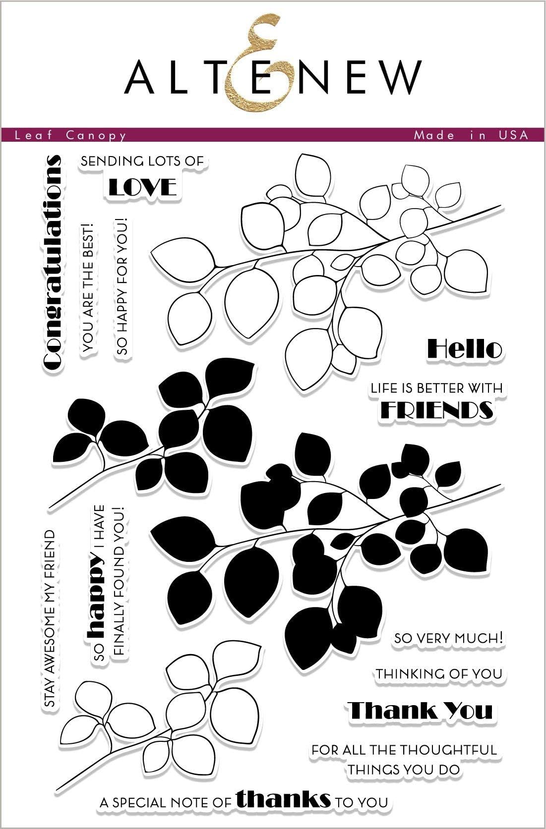 Altenew Leaf Canopy Stamp Set, 17 Stamps, Size (6" x 8")