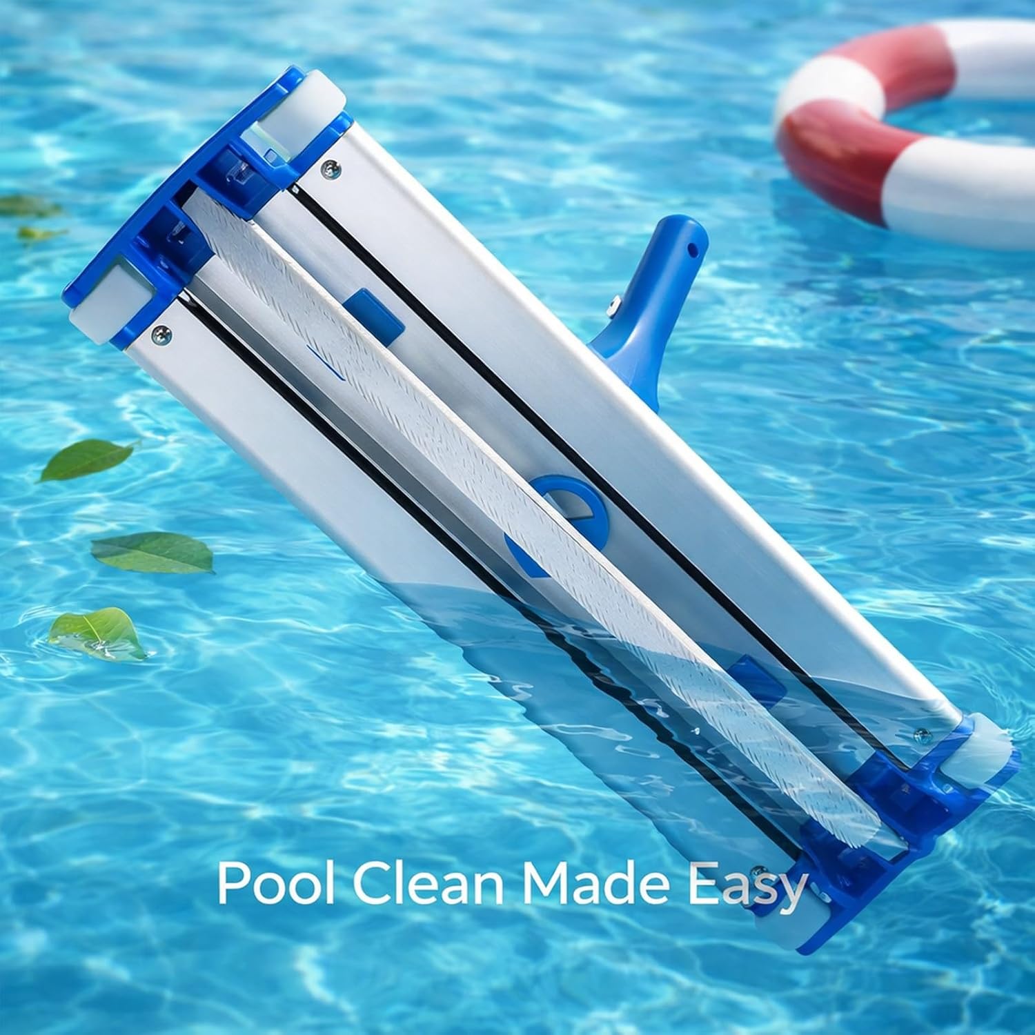 Swimming Pool Vacuum Head, Heavy Duty Aluminum Base, 45cm Width Pool Cleaning Attachment - Durable Construction, Integrated Brush, Efficient Large Area Cleaning