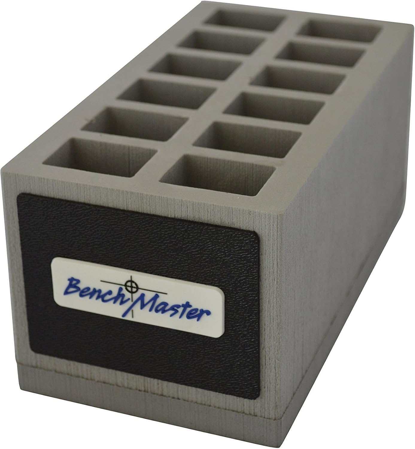 BenchMaster Double Stack 9mm Mag Rack (4" x 4" x 7.8"), Pistol Rack, Pistol Magazine Holder, Gun Parts & Accessories, Shock Absorption, Lightweight, Holds 12 Mags