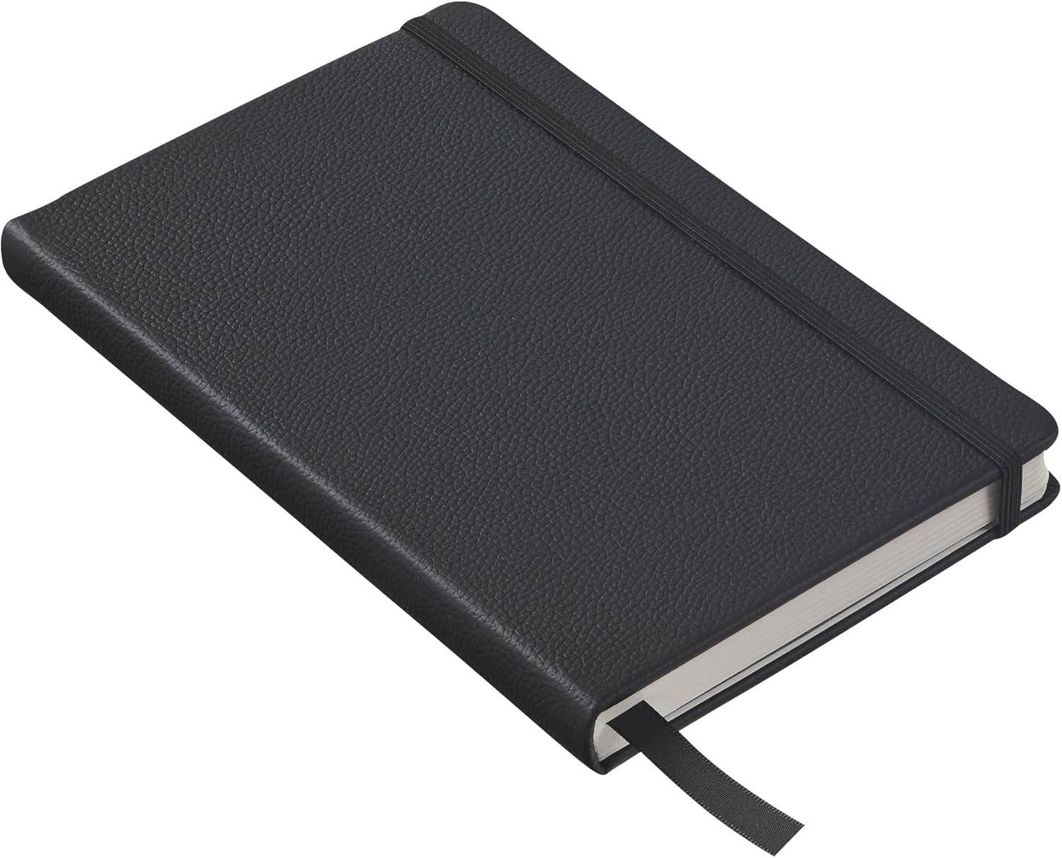Leather Notebook, Writing Journal, Full Grain Leather, Narrow Ruled Paper, Notebooks for Work & School, Midnight Black (8.4" x 5.4”)