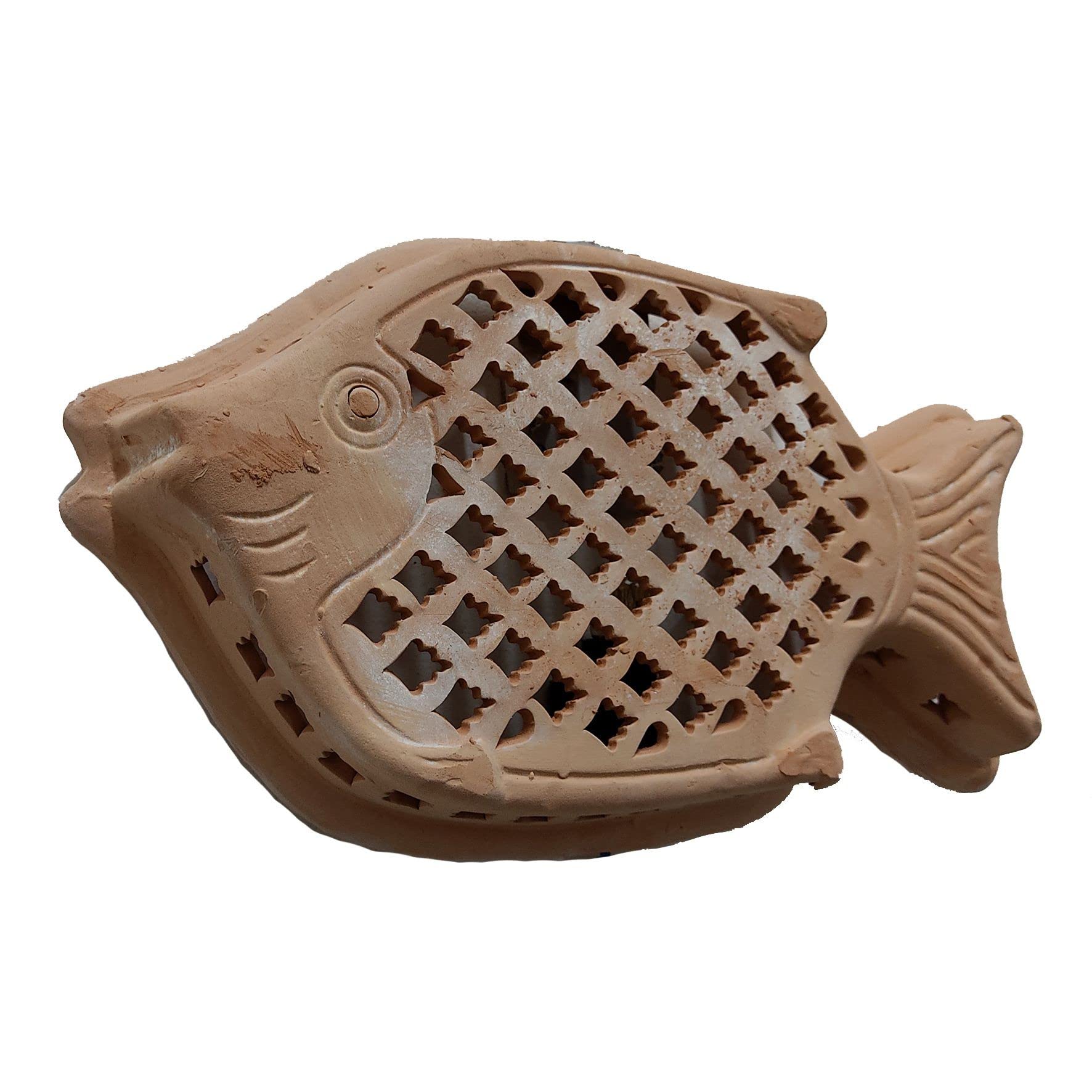 Applique Da Parete In Terracotta Fatta A Mano – Stile Tunisino/marocchino Per Esterno, 27,5x23,5x5 Cm (senza Impianto Elettrico)