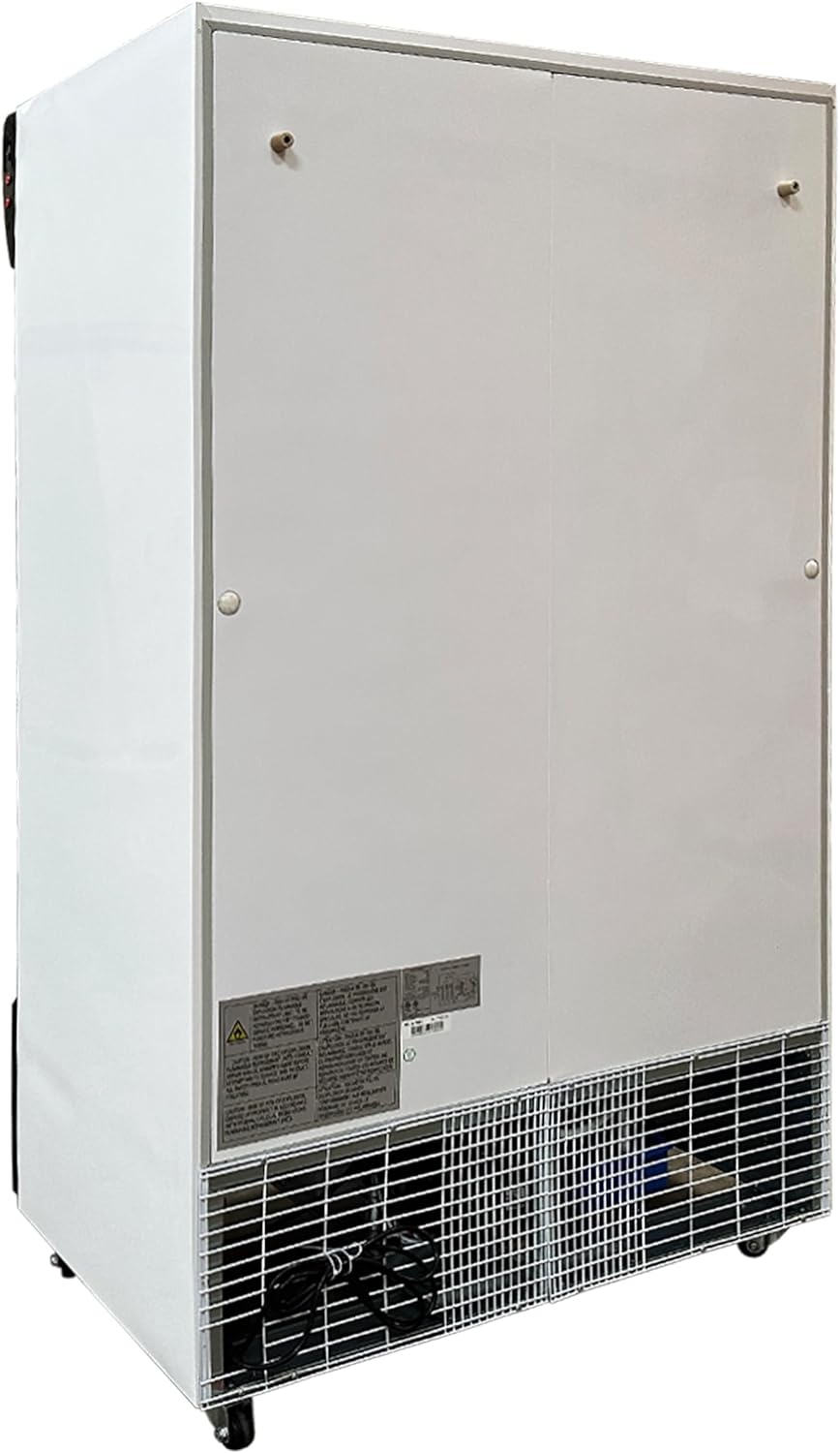 Commercial 2 Sliding Glass Door Refrigerator Merchandiser, ETL Upright Display Fridge Cooler Stainless Steel 2 Section 47" W 33.3 cu. ft. Fan Cooling, Restaurant