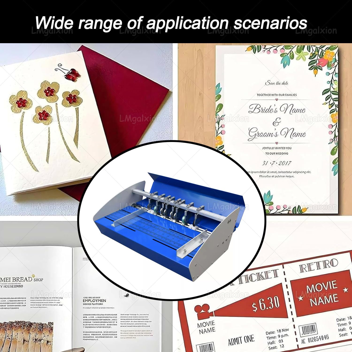 Máquina de doblado de papel, cortador de línea punteada y perforadora, fácil cambio de molde, para fotos, menús, sobres, procesamiento de documentos, 18 pulgadas