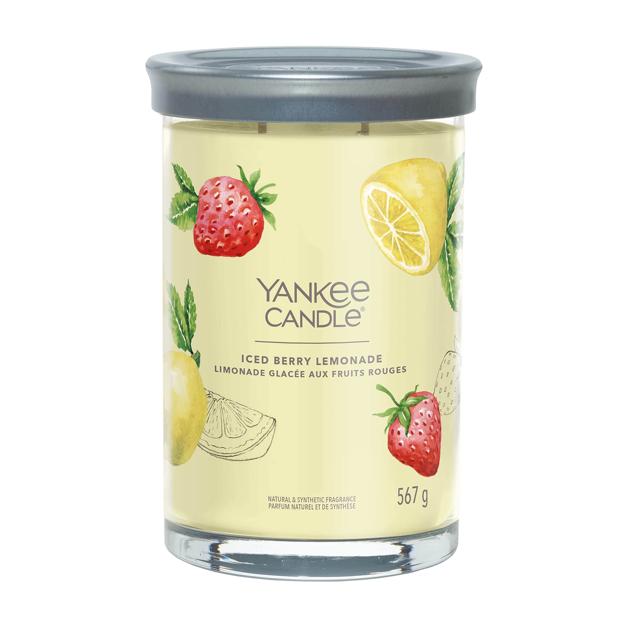 Yankee Candle Signature Scented Candle | Iced Berry Lemonade Large Tumbler Candle with Double Wicks | Soy Wax Blend Long Burning Candle | Perfect Gifts for Women