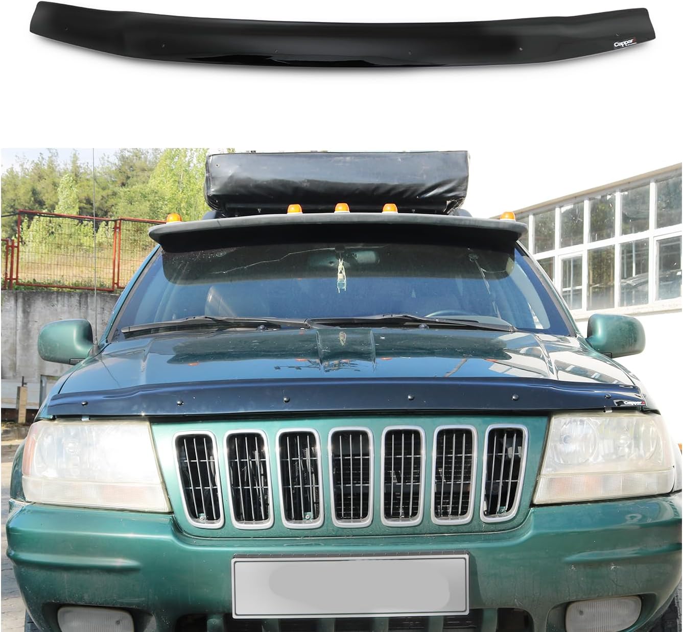 BMY Hood Deflector/Front Bug Shield Compatible for Jeep Grand Cherokee 1999-2004 Hood Guard Bonnet Protector | Particles & Bug | Car Accessories