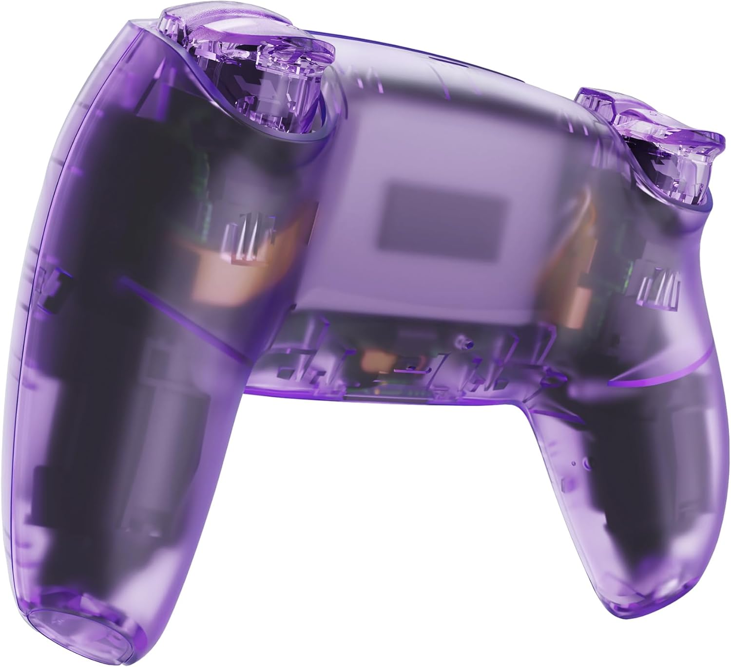 eXtremeRate Luna Redesigned Full Set Shell Buttons Touchpad Cover Compatible with ps5 Controller BDM-030 BDM-040 BDM-050, Clear Atomic Purple Replacement Top Bottom Case Compatible with ps5 Controller - Image 8
