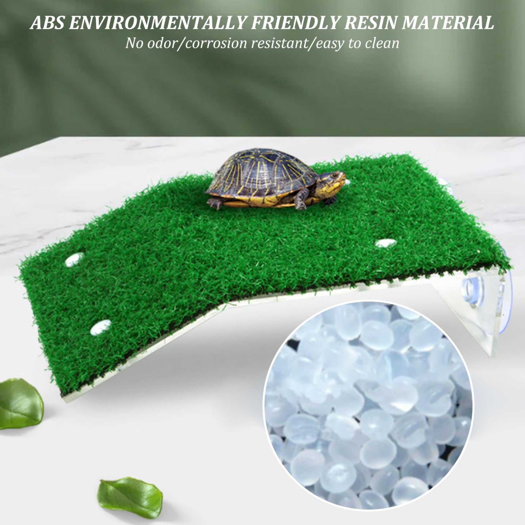 Turtle Habitat Plataforma Para Tomar El Sol Para Tortugas Con Ventosa Oso De Hasta 2 Kg Escalera Para Subir Tortugas De Resina Terraza De Descanso Accesorios Para Tanque De Tortugas Para Rana Reptil