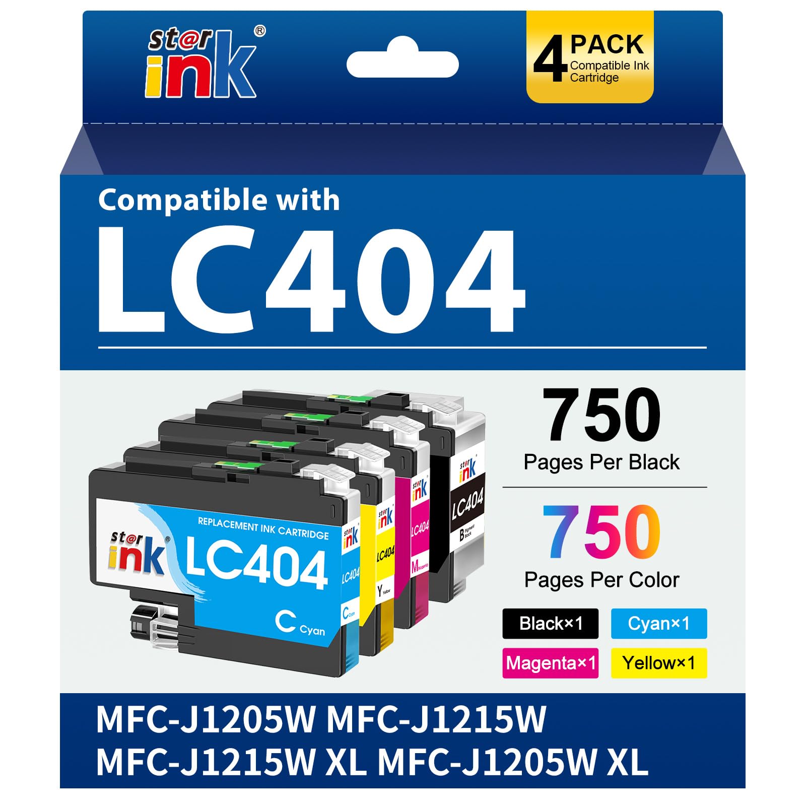 Amazon.com: Starink LC404 MFC-J1205W LC404XL Ink Cartridges for
