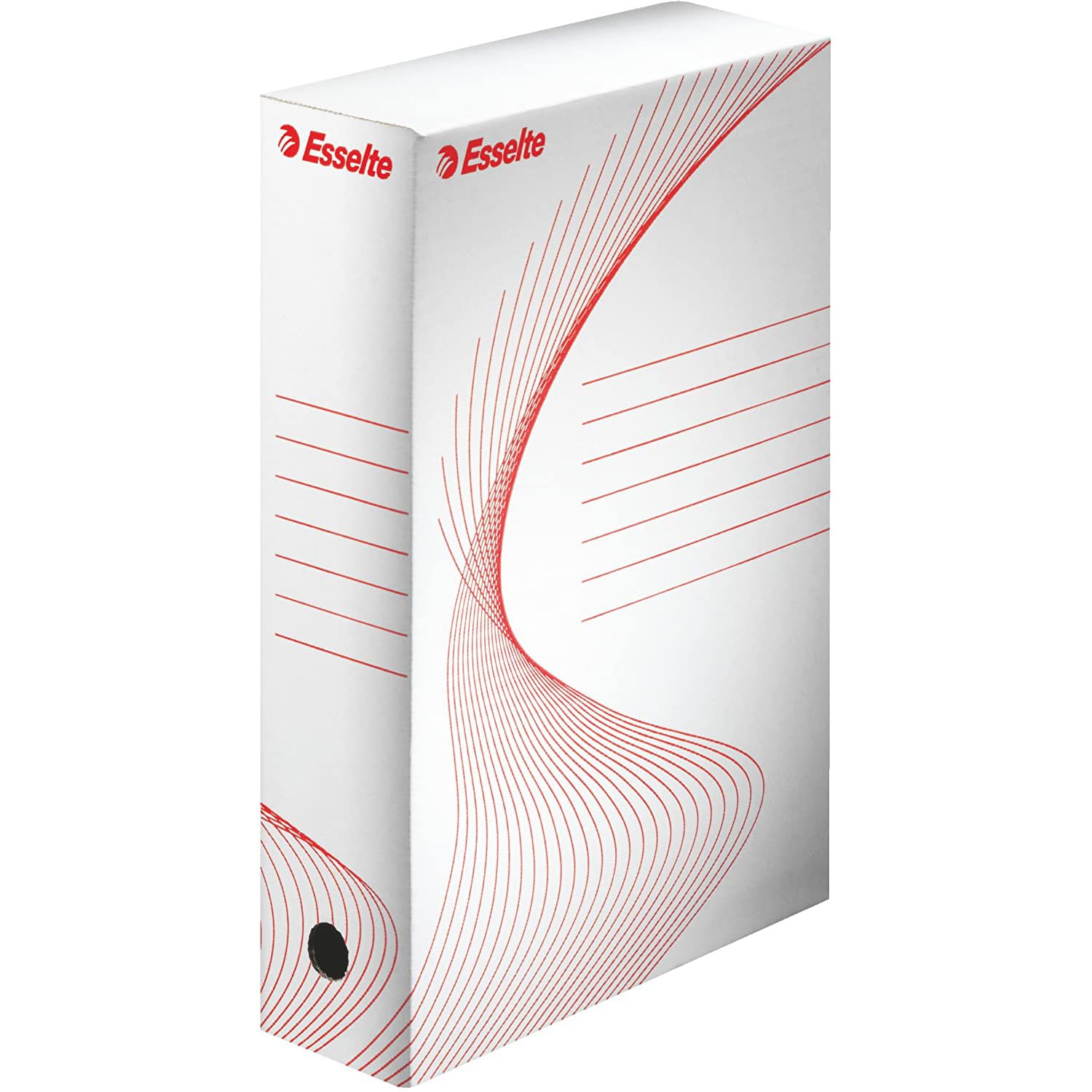 Esselte Boîte à Archive Standard, 80 mm, A4, Boîte Transfert, Carton Ondulé Sans Acide, Lot de 10, Capacité 600 Feuilles, Blanc,