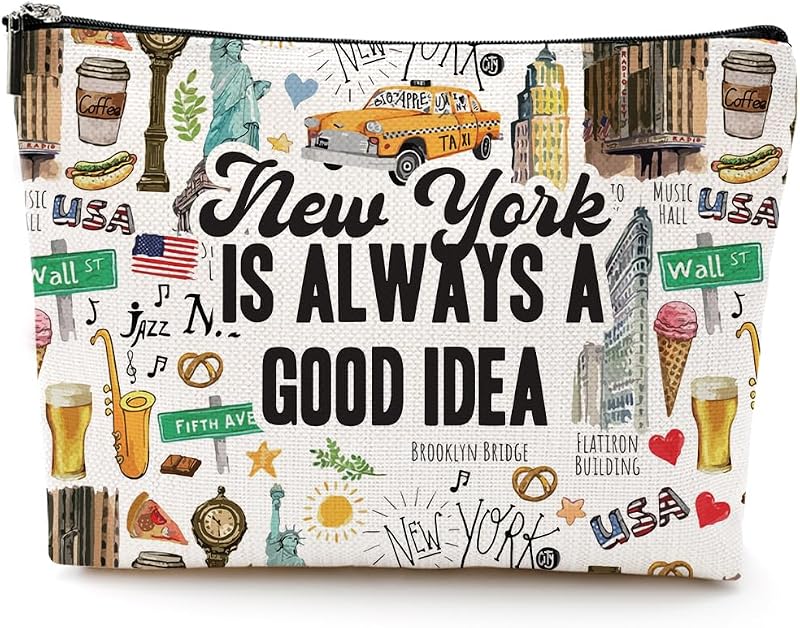 Necessaire de viagem DJHUNG New York com estampa de letras