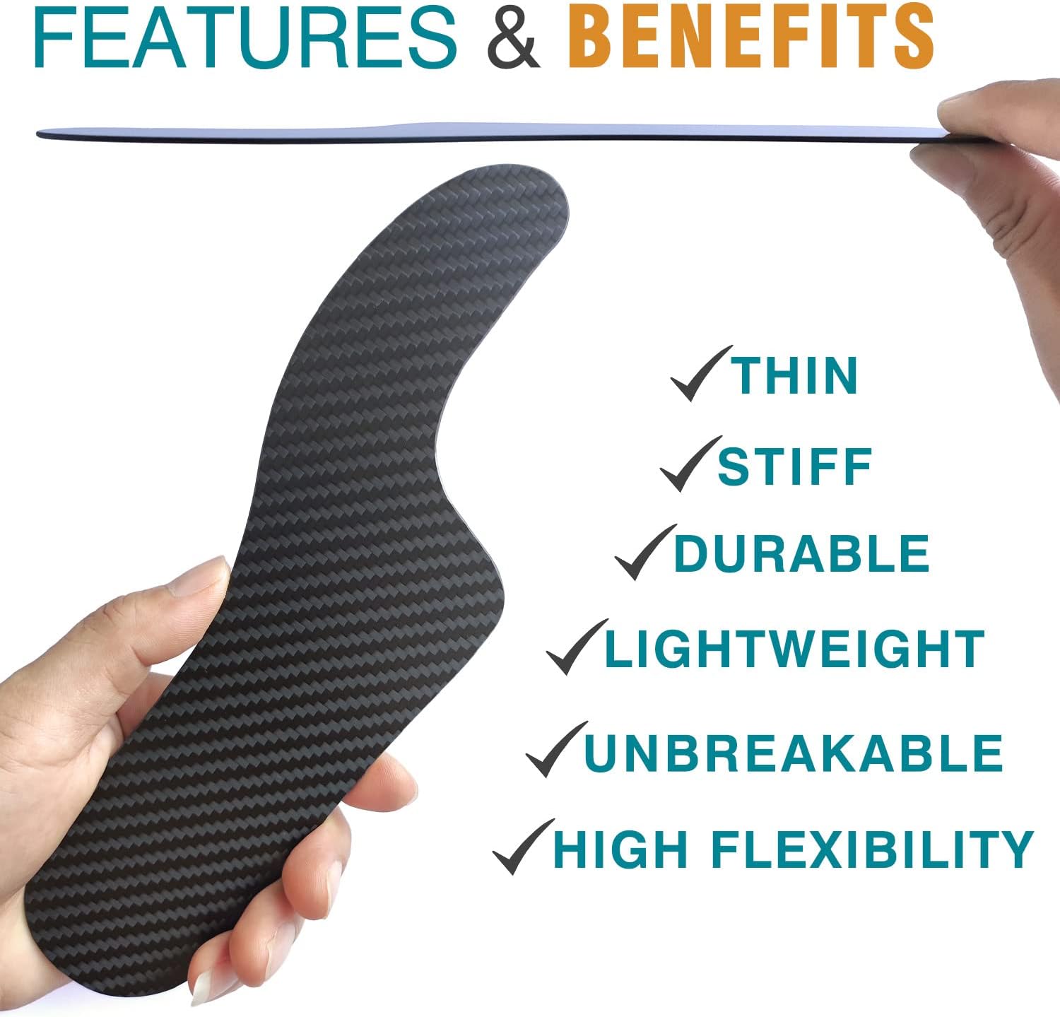 Morton's Extension Orthotic,Carbon Fiber Insole,Rigid Foot Support Insert for Morton's Toe,Turf Toe,Hallux Rigidus,Arthritis,1 Piece 27.5cm(Men Size 11/Women 12) - Image 2