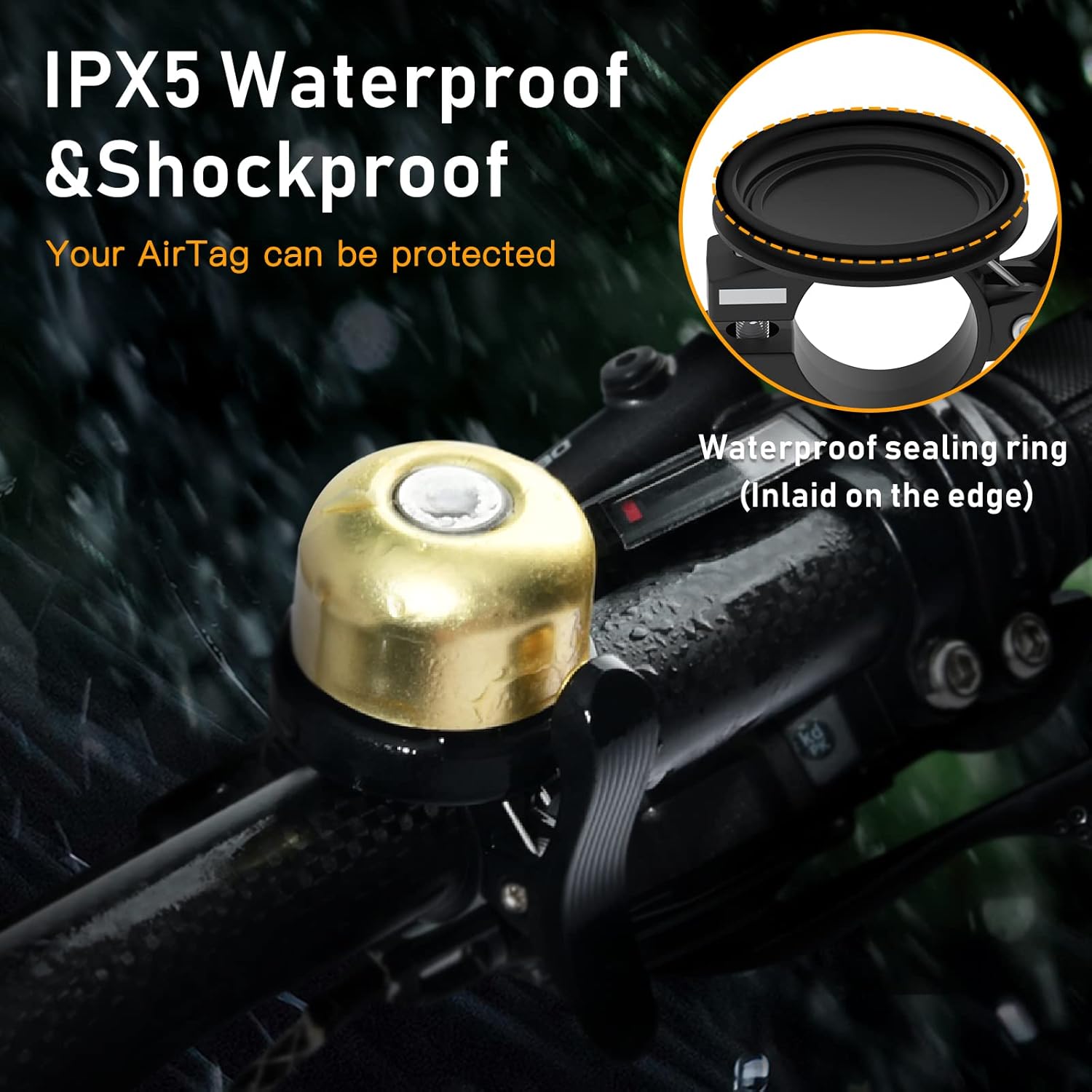 bicycle bell for apple airtag airtag bike holder gps tracker waterproof classic brass bike bell hidden air tag under bike horn anti theft airtag n