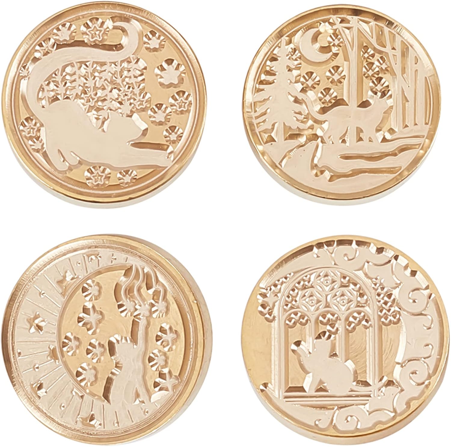 Sello De Cera Con 6 Piezas, Sellos De Cera De Sellado De La Serie Plant Series, Sellos De Cobre Perfecto Para Invitacion De Boda Sobre Envoltura
