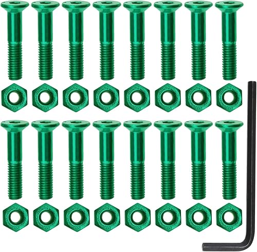 The Lord of the Tools 16 juegos de accesorios para monopatín, tornillos de montaje de cabeza hexagonal, tuercas con llave accesorios para elevador