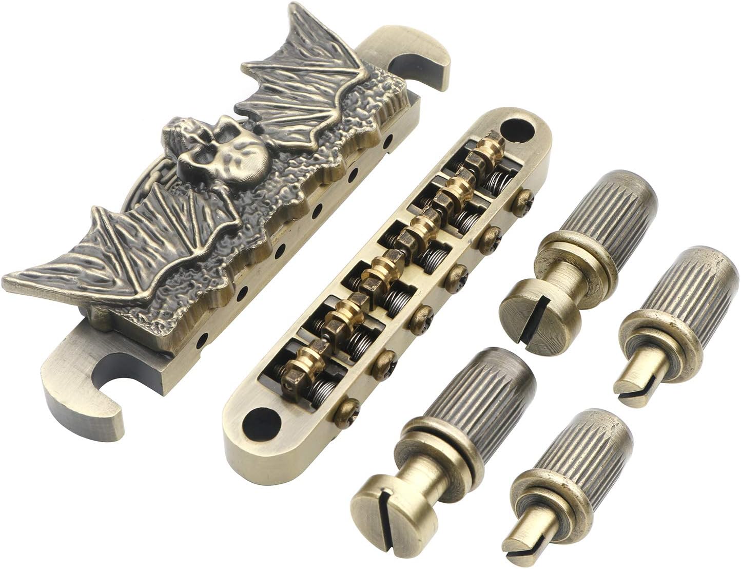 1 Set Bronze 6 String Guitar Roller Saddle Tune-O-Matic Bronze Bridge Tailpiece for LP Electric Guitar Replacement Parts
