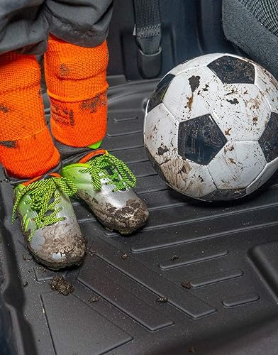 Miniatura 6 de SMARTLINER Juego de alfombrillas de piso de ajuste personalizado de 2 filas negras para Cadillac Escalade 2015-2020. No es compatible con los