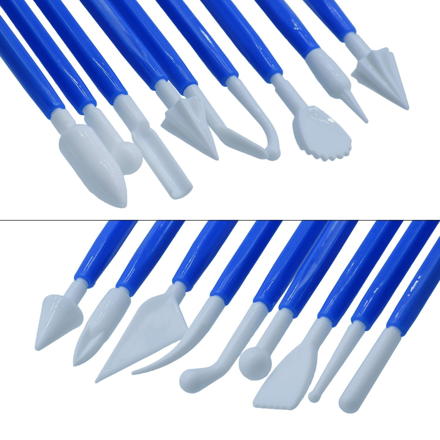 Aadya Crafts Clay Modelling Tools Set, Plastic, Double-Ended, 9 Pcs, for Sculpture, Fondant Cake Decorating, A6413