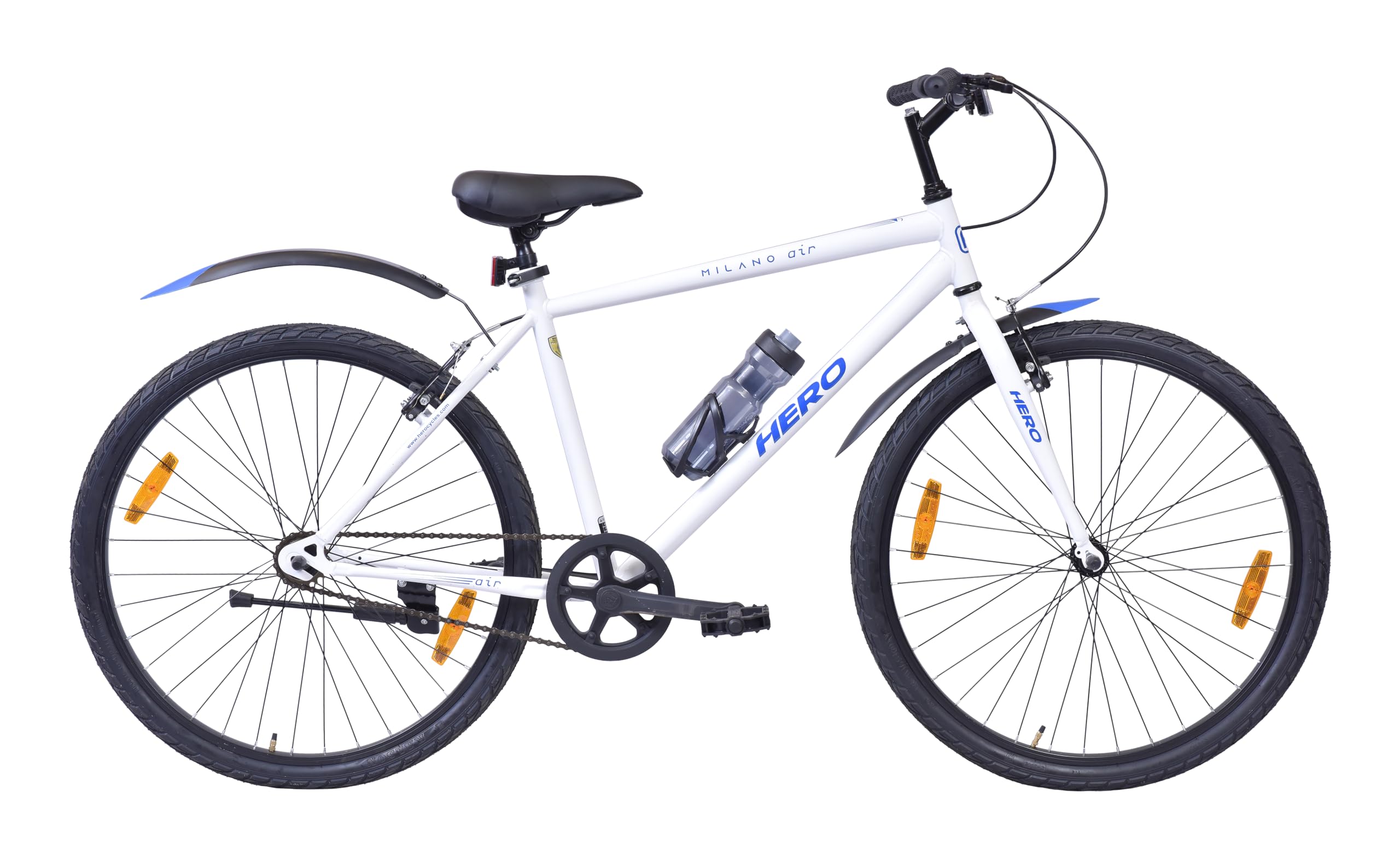 Hero Milano Air Sports 26T Single Speed Mountain Bicycle for Mens | White | Rigid | V Brake | Steel Frame : 18" Inches | Rider Height : 5ft 0" - 5ft 8" | 85% Pre-Assembled Bicycle-image-14