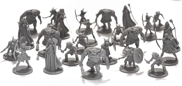 DRUNK'N DRAGON DND Enemies Minis 25 Fantasy Miniatures for Tabletop/Dungeons and Dragons Roleplaying Games - Bulk Minis Unpainted- Monsters Figures Starter Set - Compatible with D