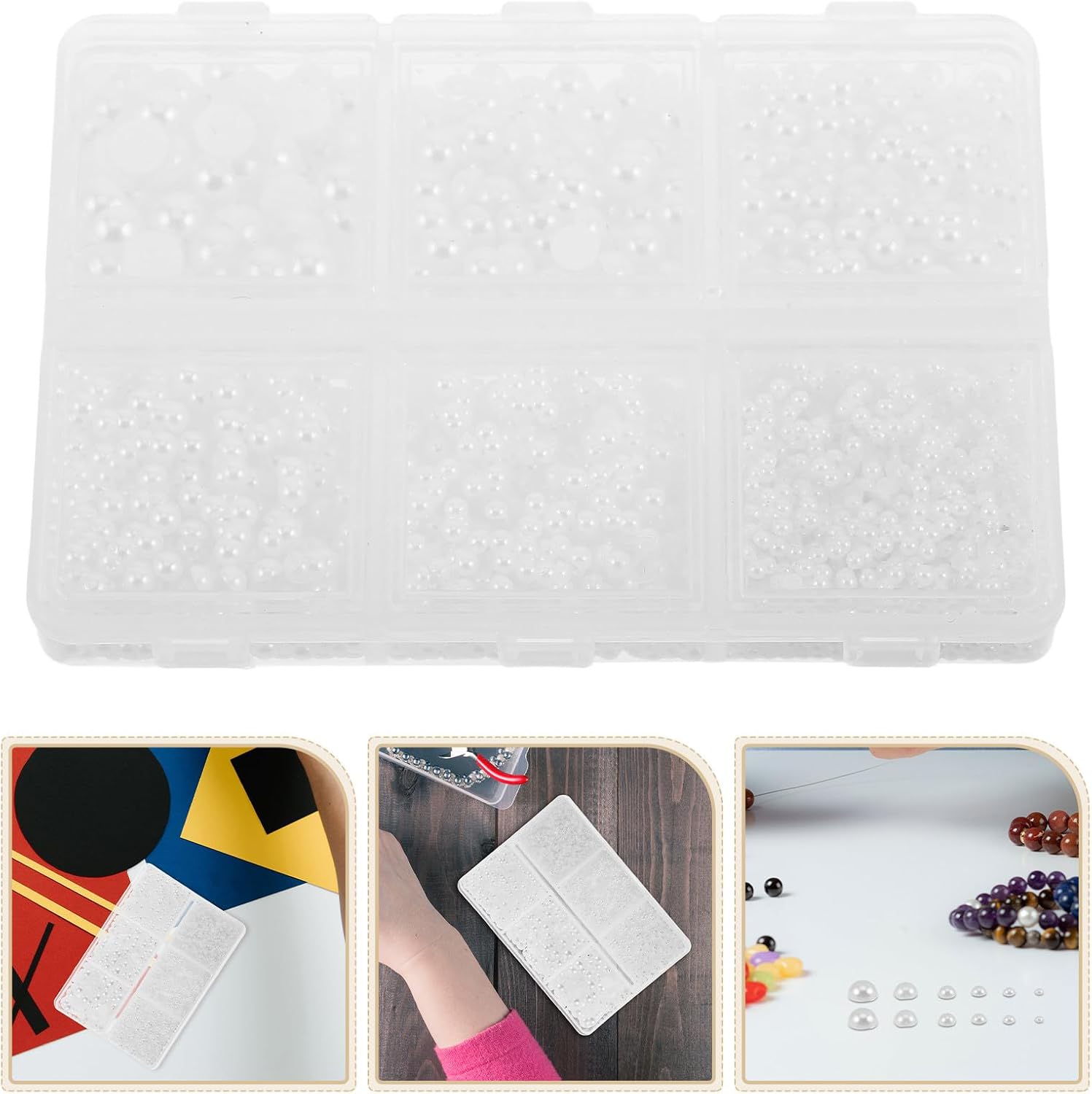 ABS Flatback Faux Pearls 7600 Piece Half Round Nails Crafts