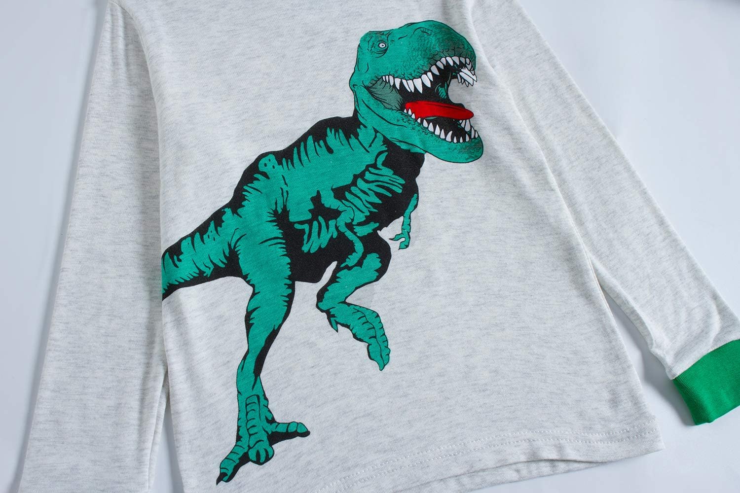 Popshion Little Boys Pajamas Sets Glow in Dark Dinosaur 100% Cotton 2 Piece Toddler Clothes Kids Pjs Sleepwear Size 2-10T - Image 3