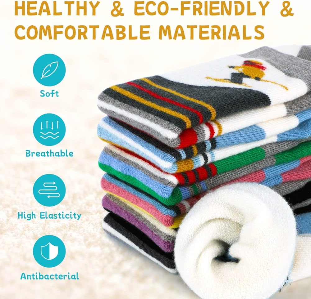 Miniatura 3 de findway Calcetines de esquí para niños de lana merino 2 o 3 pares calcetines cálidos de invierno calcetines térmicos de snowboard para niños y niñas