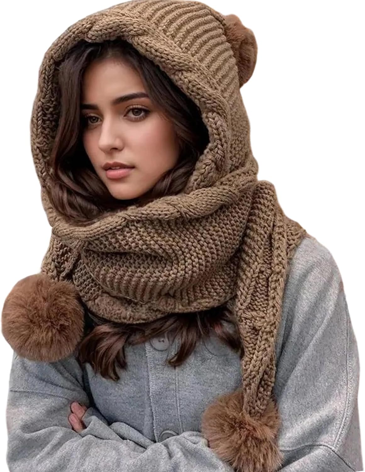 Unisex Thermal Ushanka Trapper Hat Combo, Fleece-Lined Insulated Winter Scarf for Skiing Outdoor Activities Winter Warm Accessories