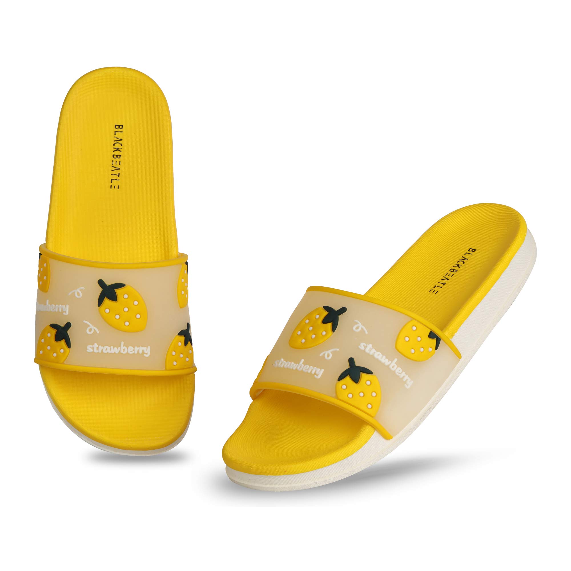 BLACKBEATLE womens Strawberry Dc Flip Flops, Yellow, 39(Euro) (B08KGC4MB8) Amazon Price History, Amazon Price Tracker