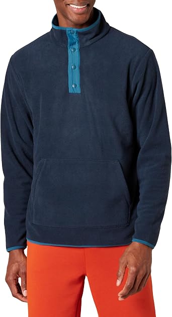 Amazon Essentials Men's Snap-Front Pullover Polar Fleece Jacket, Midweight Outerwear