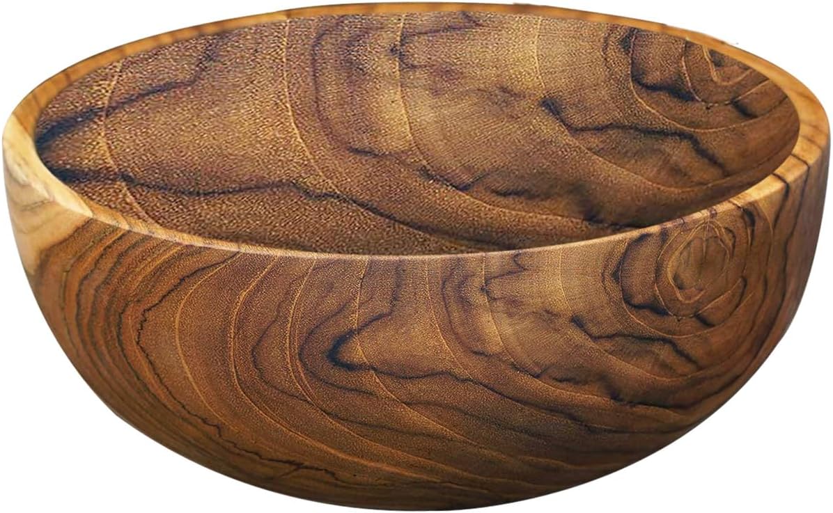 Rico & Plato Lisa Large Teak Bowl | 10" L x 10" W x 4" H