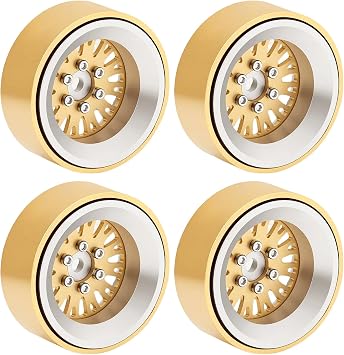 DJX 4PCS RC Brass 1.3 Inch Beadlock Wheels 45g/pc Negative Offset -4.25 for 1/24 Axial SCX24 FCX24 1/18 TRX4M Redcat Ascent-18 HPI Venture 18 Upgrade Parts
