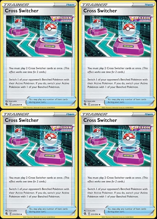 Cross Switcher 230 264 - Fusion Strike - Pokemon Trainer Card Lot - Playset x4