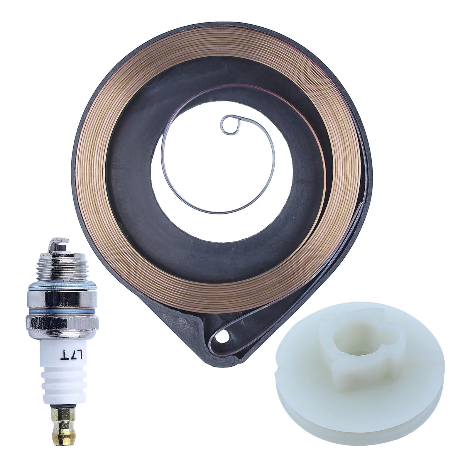 Kit ressort de rappel de poulie de démarreur pour tronçonneuse 51/55 avec bougie 505303735