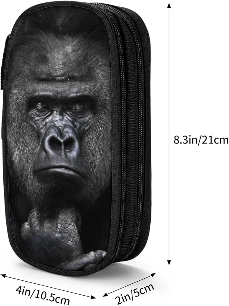 Amazon.co.jp: ペンケース 考えてるゴリラ 筆箱 大容量 ふでばこ