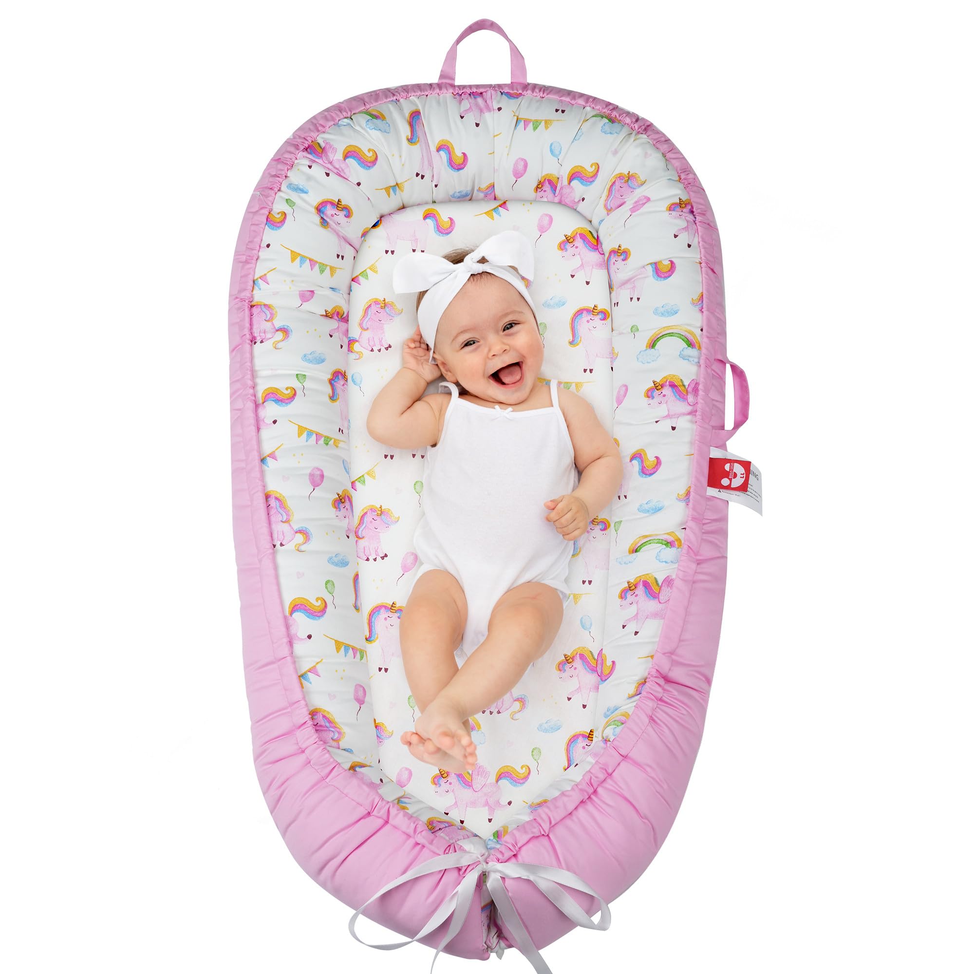 Tumbona portátil para recién nacidos, asiento infantil con funda transpirable, ajustable, de algodón, para jugar en el suelo, viajes, artículos esenciales para recién nacidos, regalo de 0 a 24 meses