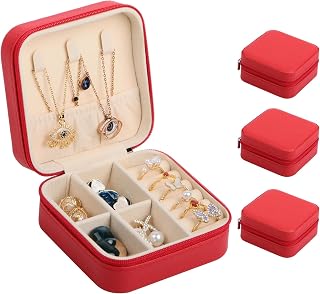 17Dec 3-Pack Small Travel Jewelry Case Organizer,Mini Travel Essentials for Women,Bridesmaid Gifts Birthday Gifts for Women,Small Jewelry Box for Girls 8-12