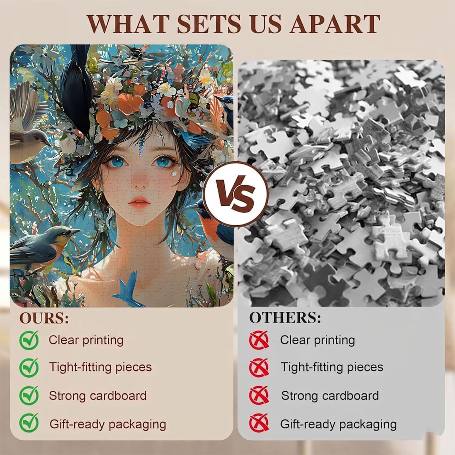 uccello donna Puzzle 2000 Pezzi per Adulti, Puzzle in Legno - Collezione Classica con Poster Incluso - Sfida di Concentrazione e Passatempo Antistress, Gioco Educativo per Famiglia, 99 x 70 cm f0-805