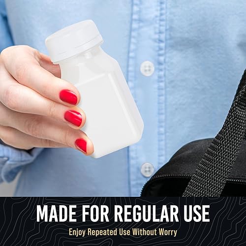 Miniatura 5 de Norcalway Botellas pequeñas de plástico de 4 onzas con tapas negras para líquidos, tapas de chupito de jengibre, aptas para el congelador de jugo de