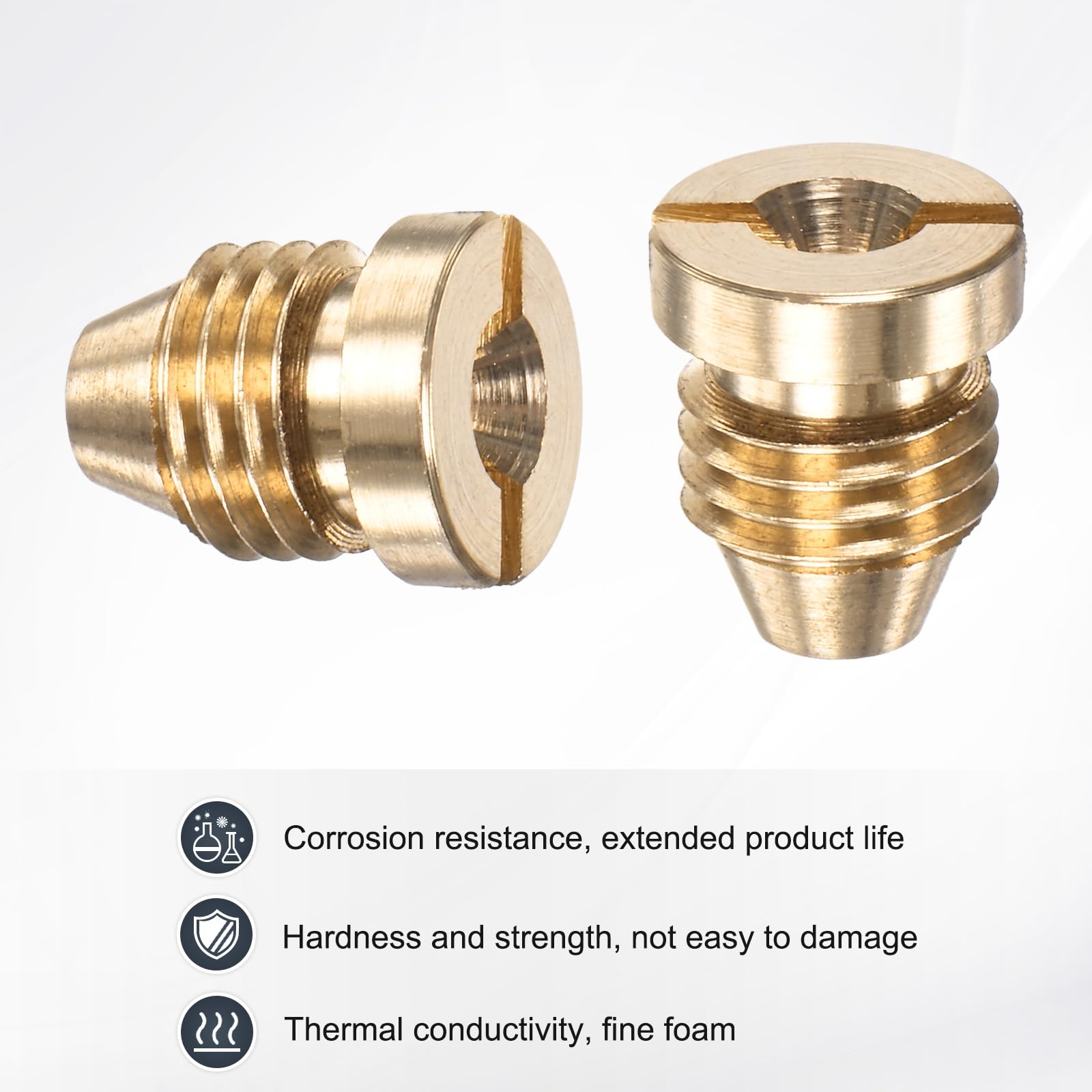 M METERXITY 4-Pack Foam Cannon Orifice Nozzle, 1.1mm Brass Universal Thread Tips for Snow Foam Lance/Garden Hose/Kitchen Cleaners, Sprayer Connector Replacement Nozzles - Image 2