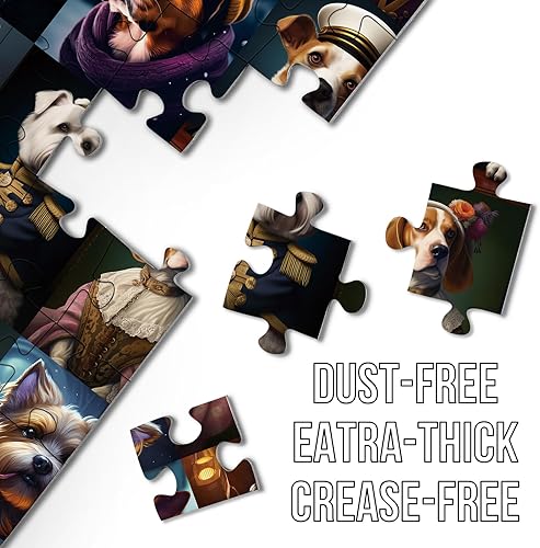 Miniatura 4 de Rompecabezas de perro de retrato de 1000 piezas para adultos, rompecabezas de animales para adultos, divertido rompecabezas de bulldog de cachorro,