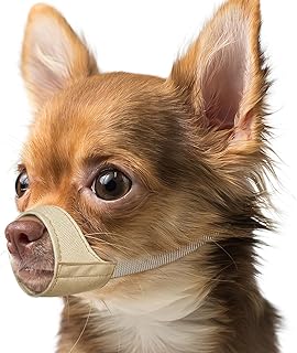Mayerzon Maulkorb für Hunde mit kurzer Schnauze, Kleiner Maulkorb für Chihuahua, Shih Tzu, American Bully Boxer Welpen, weicher Stoff, Maulkörbe für Fellpflege, Tierarztbesuche, verhindert Beißen, product image