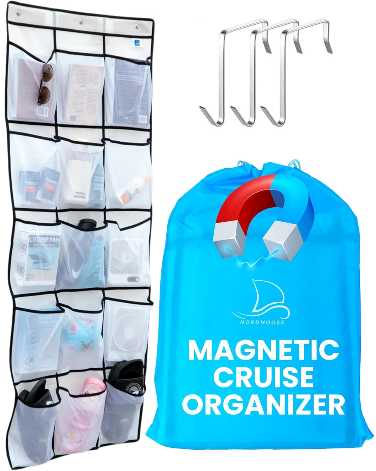 Nordmoose Cruise Ship Magnetic Door Organizer Over The Door Organizer For Cruise Ships Magnetic Shoe Rack - 3