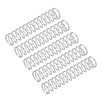 sourcing map Compression Spring, 5Pcs 304 Stainless Steel, 10mm OD, 0.8mm Wire Size, 50mm Free Length, Silver Tone