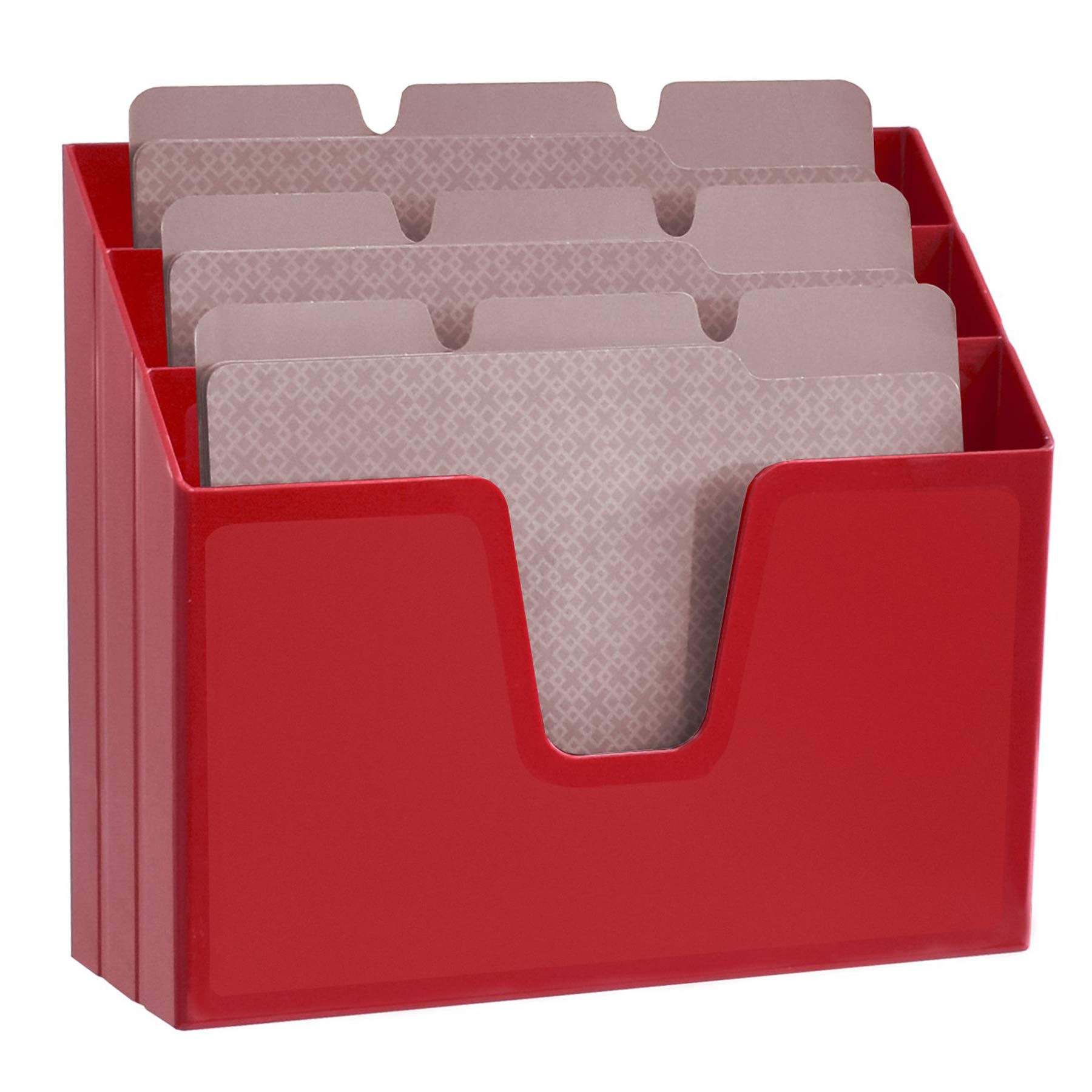 Acrimet Unterlagenhalter Dreifach Horizontalen (Solide Rote Farbe)